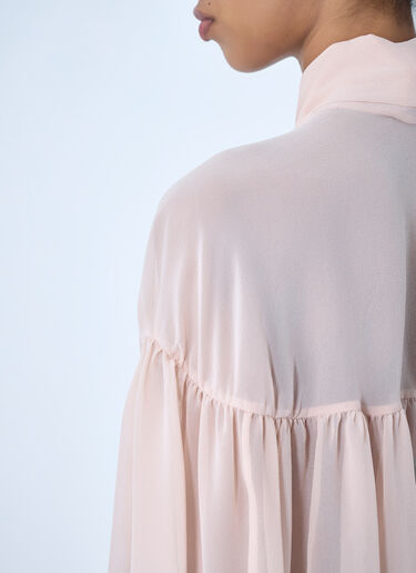 Max Mara Silk Chiffon Cropped Blouse Pink max0264041