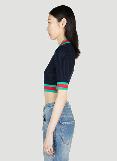 Gucci Unisex Cropped Polo Top in Black