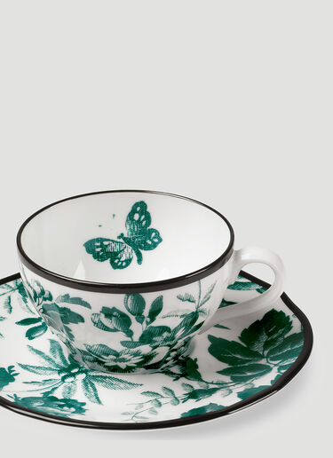 Gucci Herbarium Demitasse Cup and Saucer Set Green wps0638366