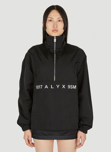 1017 ALYX 9SM 로고 프린트 윈드브레이커 재킷 블랙 aly0249008
