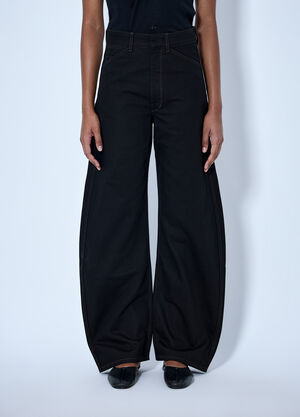 Lemaire High Waisted Curved Pants Black lem0266006