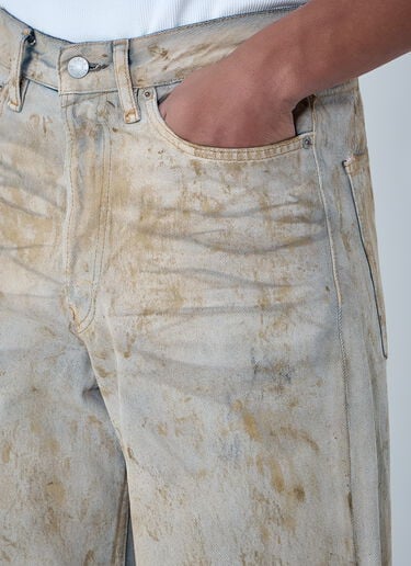 Acne Studios Wide-Leg Distressed Pants Beige acn0163025