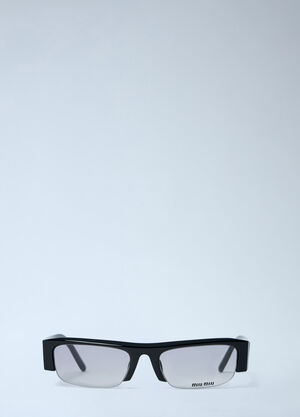 Miu Miu Rectangular Acetate Sunglasses Black lmu0262005