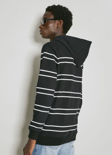 Saint Laurent Striped Hooded Sweatshirt Black sla0154022