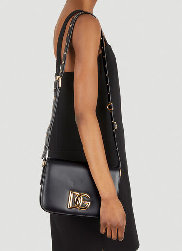 Dolce & Gabbana Logo Plaque Shoulder Bag Black dol0247082