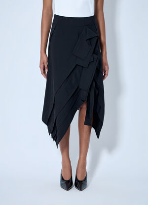 Bottega Veneta Asymmetric Layered Skirt Black bov0264048