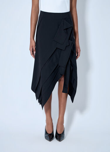 LN-CC® - Bottega Veneta: Asymmetric Layered Skirt - Black Bottega Veneta Asymmetric Layered Skirt Black bov0264048
