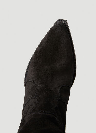 Saint Laurent Lukas Suede Western Boots Black sla0245162
