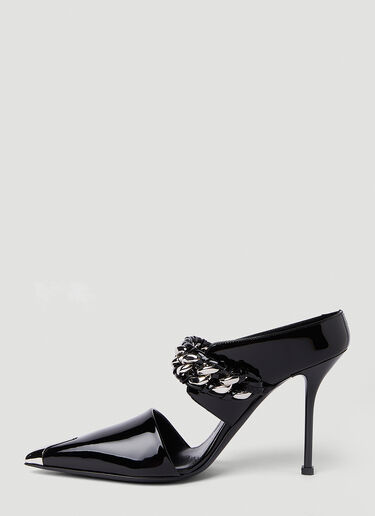 펑크 체인 하이힐 뮬 Alexander McQueen 펑크 체인 하이힐 뮬 블랙 amq0250055