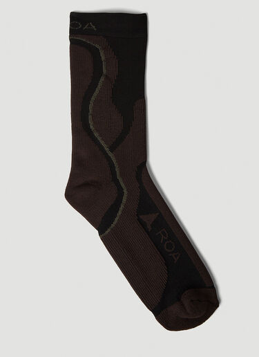 ROA Intarsia Logo Socks Black roa0150022