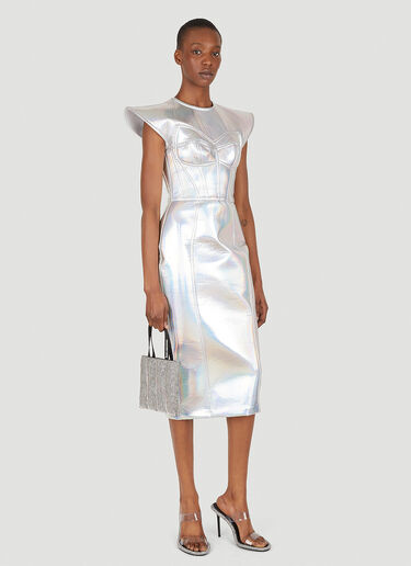 Dolce & Gabbana Metallic Bustier Dress Silver dol0246027