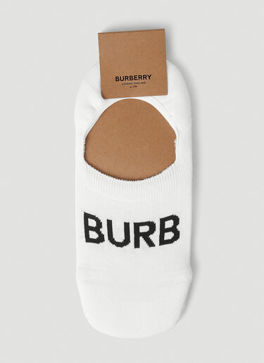 Burberry Logo Jacquard Invisible Socks White bur0248091