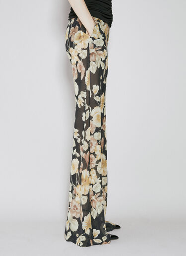 Semi-Sheer Floral Print Pants Saint Laurent Semi-Sheer Floral Print Pants Black sla0253012