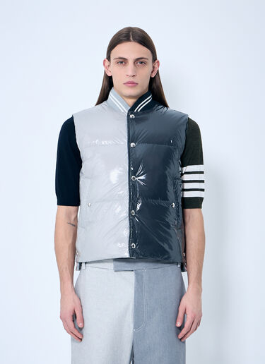 Thom Browne High-Gloss Contrast Down Gilet Grey thb0158007