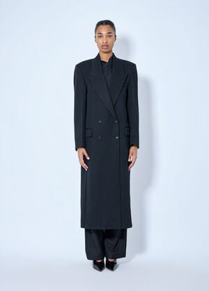 LN-CC® - RÓHE: Double Breasted Tailored Coat - Black RÓHE Double Breasted Tailored Coat Black roe0265022