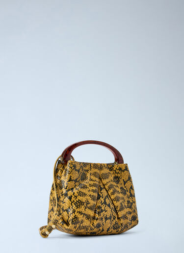 LN-CC® - Dries Van Noten: Structured Leather Handbag - Yellow Dries Van Noten Structured Leather Handbag Yellow dvn0265019