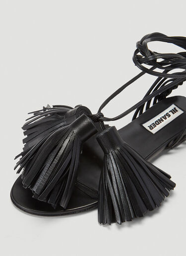 Jil Sander Tassel Sandals Black jil0239025