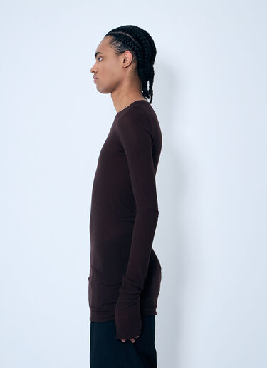 Rick Owens Rib Long Sleeve T-Shirt Brown ric0159016