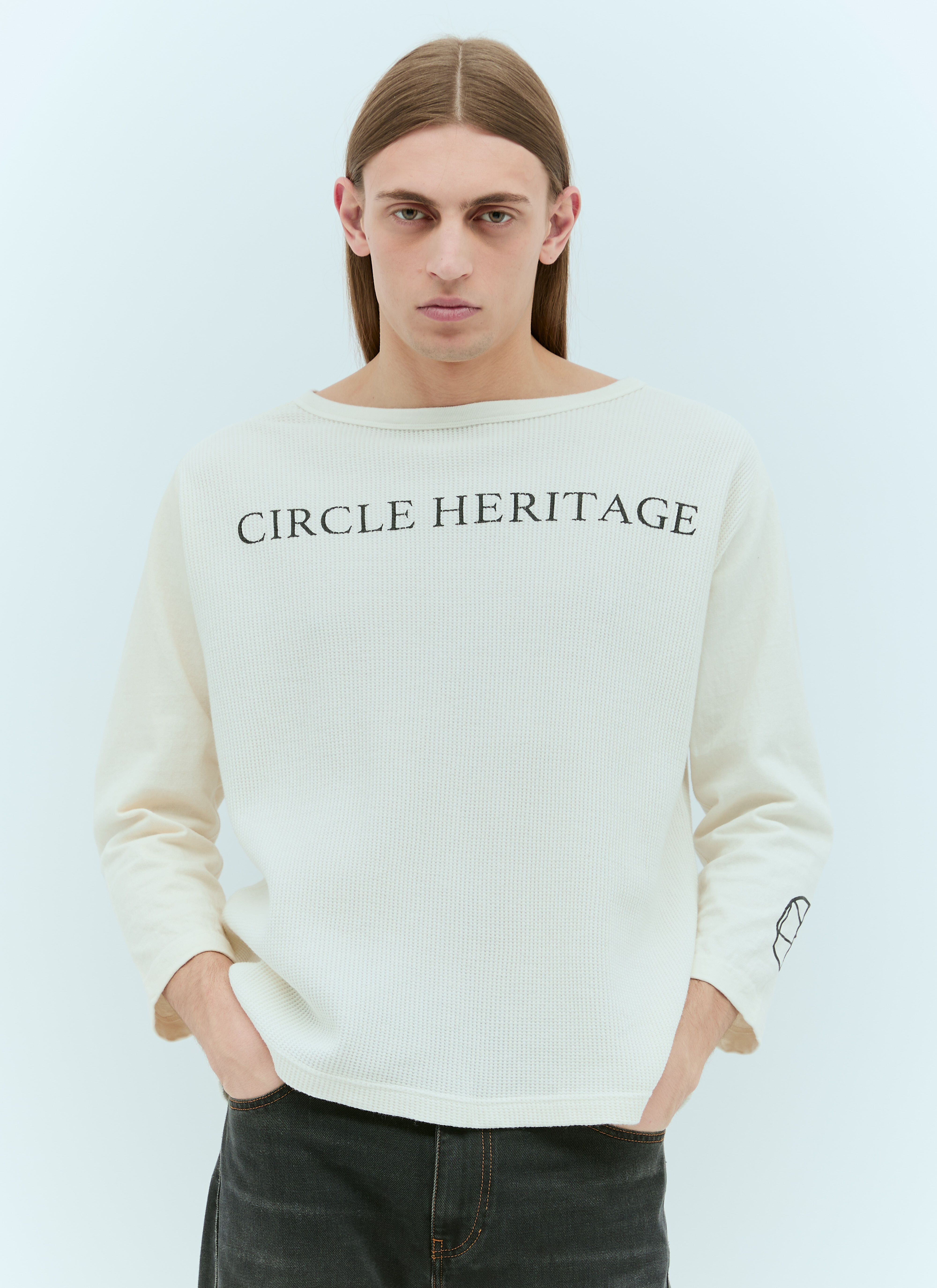 HYSTERIC GLAMOUR x CIRCLE HERITAGE Thermal Long-Sleeve T-Shirt Black hgc0155002