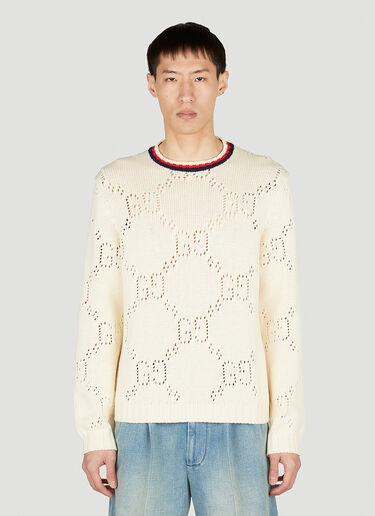 Gucci Perforated GG Sweater White guc0152300