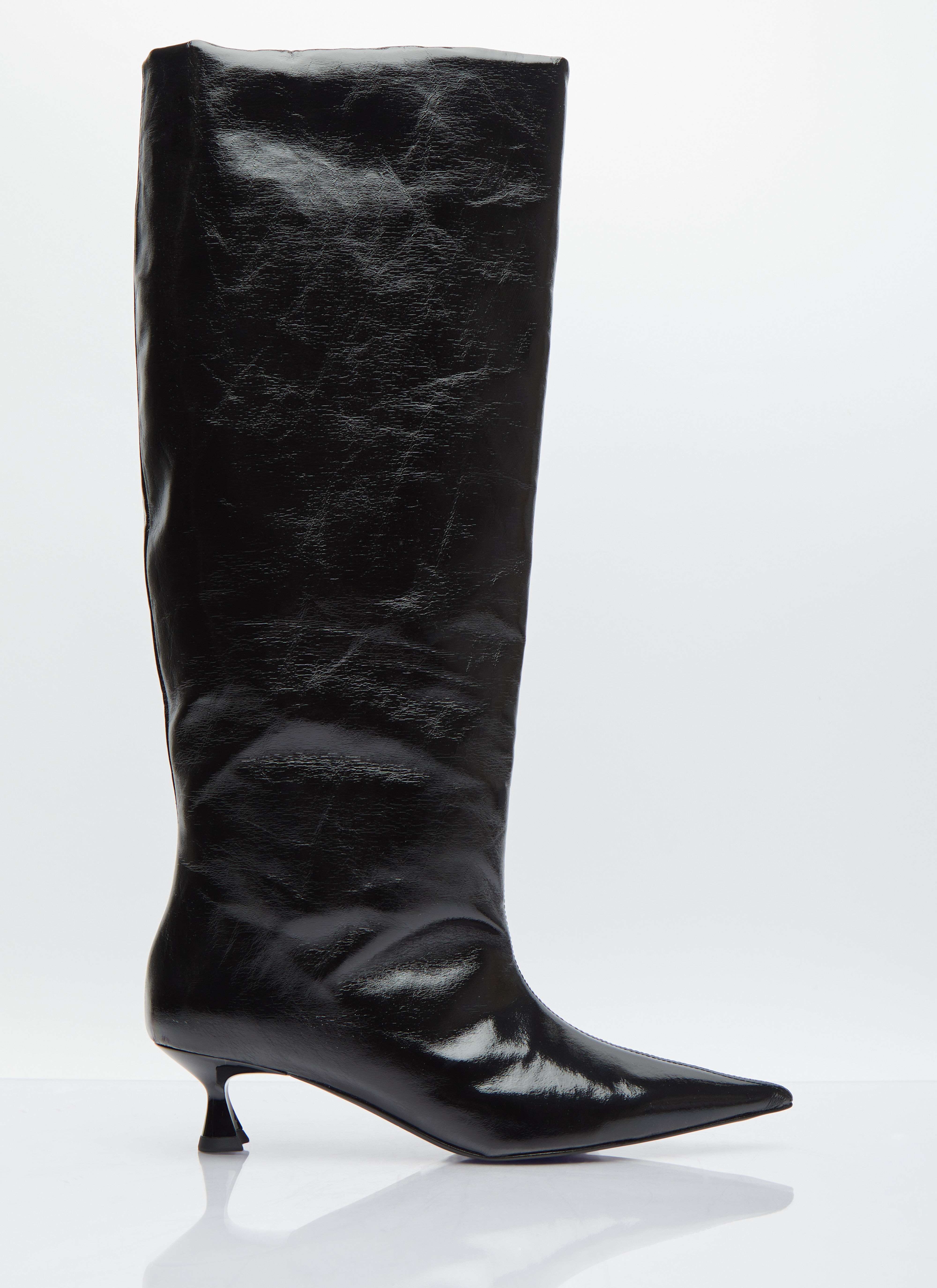 GANNI Soft Slouchy High Shaft Boots in Black LN CC