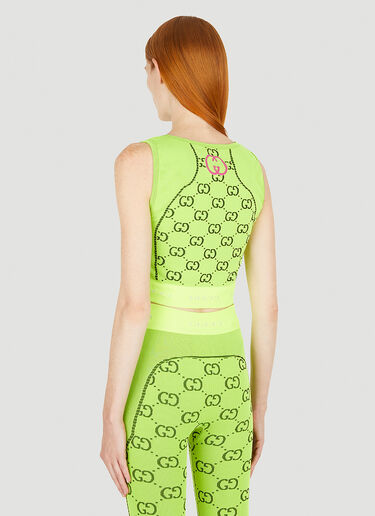 Gucci Logo Jacquard Crop Top Green guc0250017