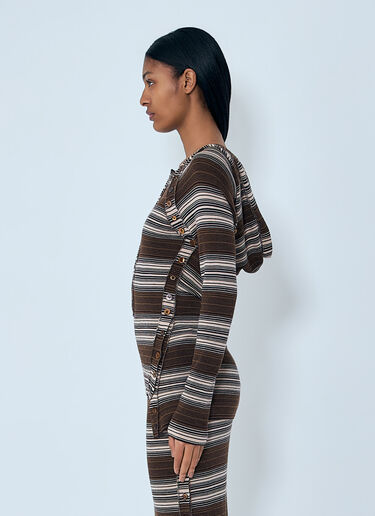 Miss Sixty x KNWLS Hooded Stripe Sweater Brown msk0263013