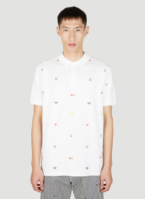 Raf Simons x Fred Perry Graphic Embroidery Polo Shirt Dark Blue rsf0152007