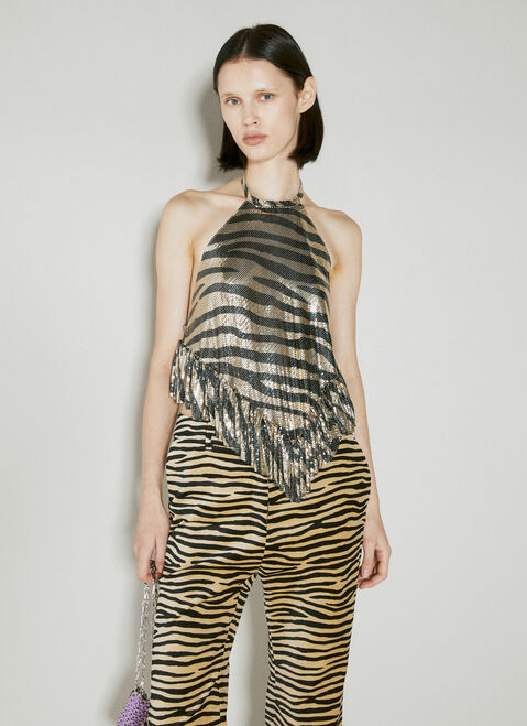 Rabanne Halterneck Disc Tiger Top Black pac0253006