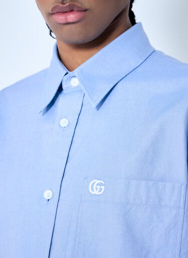 Gucci Embroidered Oxford Shirt Light Blue guc0159050