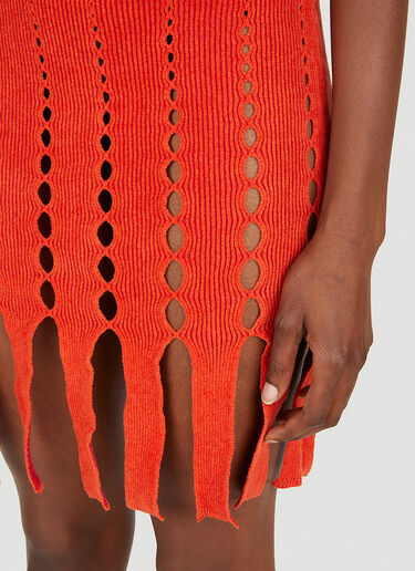Ambush Knit Cut Out Skirt Red amb0250019