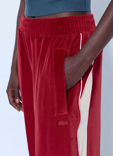 Lacoste Runway Loose Fit Velour Joggers Red lac0266016
