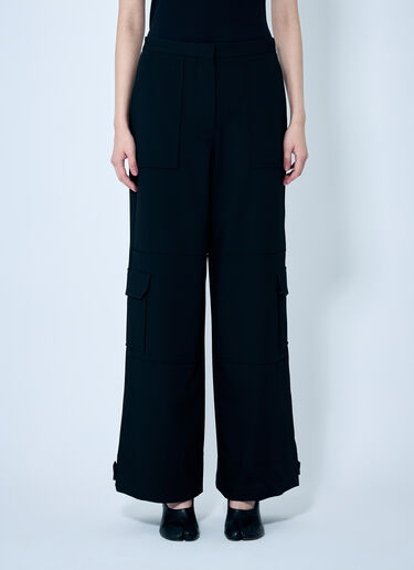 GANNI Solid Twill Suiting Cargo Pants Black gan0259021