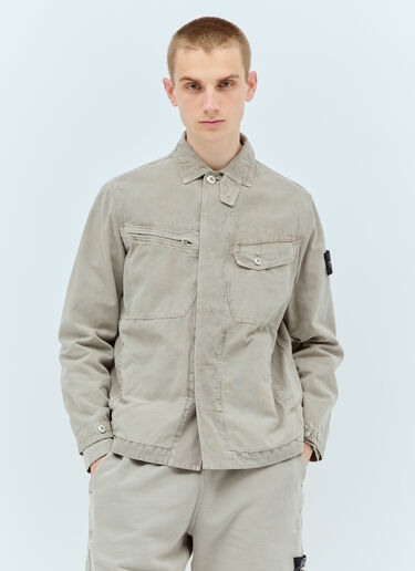 Stone Island Button Canvas Jacket Grey sto0156022