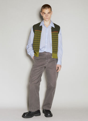 Marni Striped Wool Gilet Green mni0155006