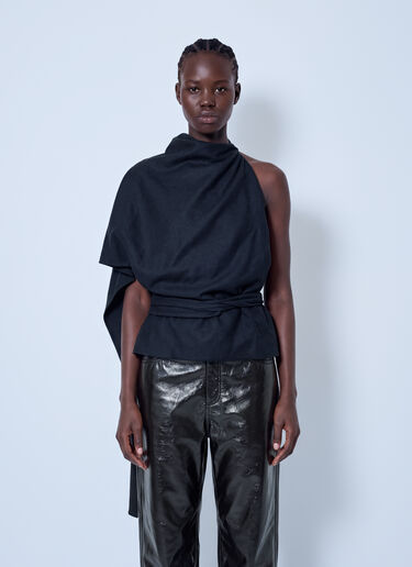 LN-CC® - RÓHE: Draped Open Back Top - Black RÓHE Draped Open Back Top Black roe0266002