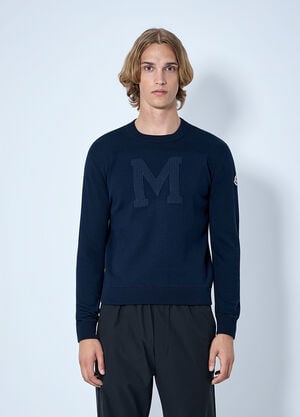 Moncler Embroidered Logo Sweater Blue mon0165058