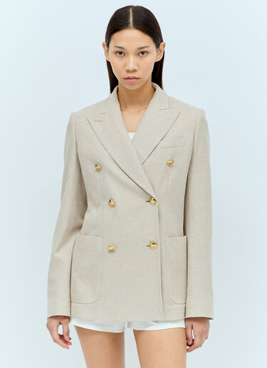 Max Mara Double-Breasted Blazer Beige max0256017