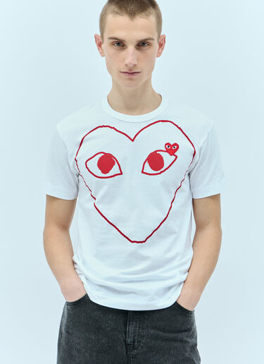 Comme Des Garçons PLAY グラフィックロゴプリントTシャツ  ホワイト cpl0355009