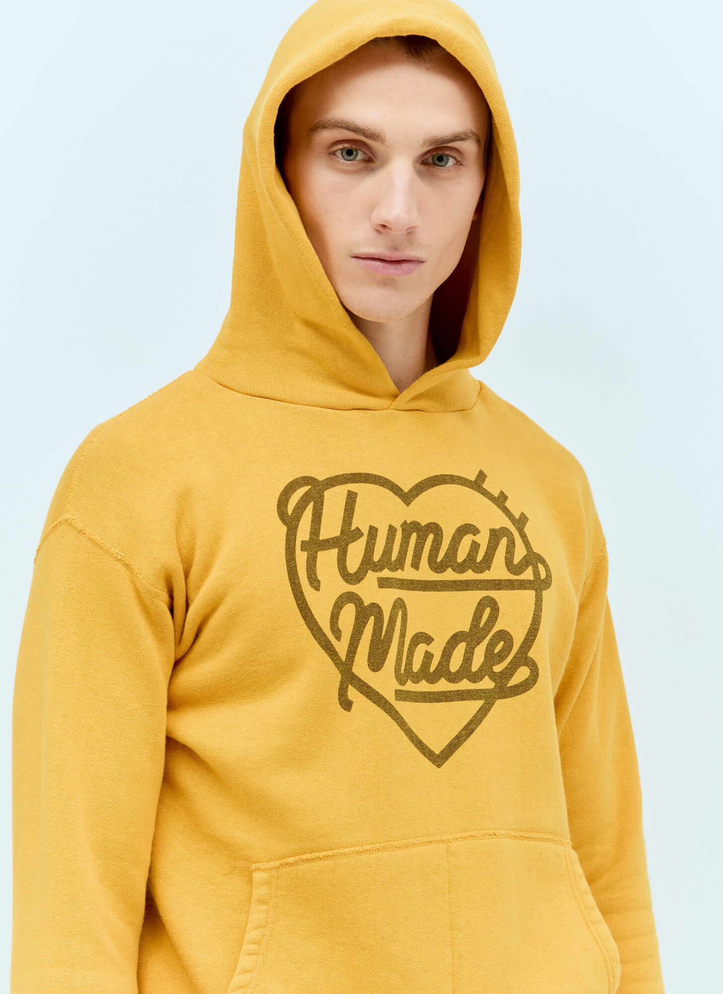 Shop Human Made Heart Tsuriami Hooded Sweatshirt In Yellow