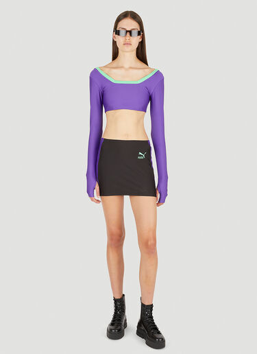 Puma x Dua Lipa Colour Block Long Sleeve Top Purple pdl0250013