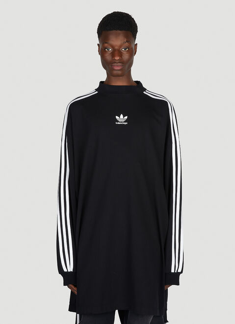 Balenciaga x adidas Logo Print Long Sleeve T-Shirt Grey axb0151021