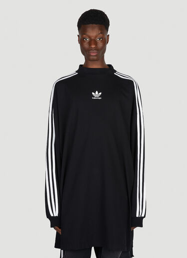 Balenciaga x adidas 徽标印花长袖 T 恤 黑色 axb0151017