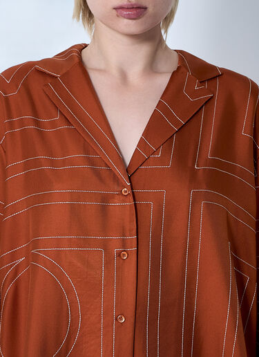TOTEME Monogram Silk Shirt Orange tot0261020