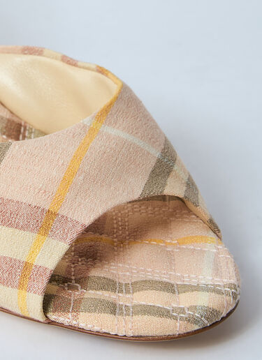 Burberry Check Heeled Mules Yellow bur0259013