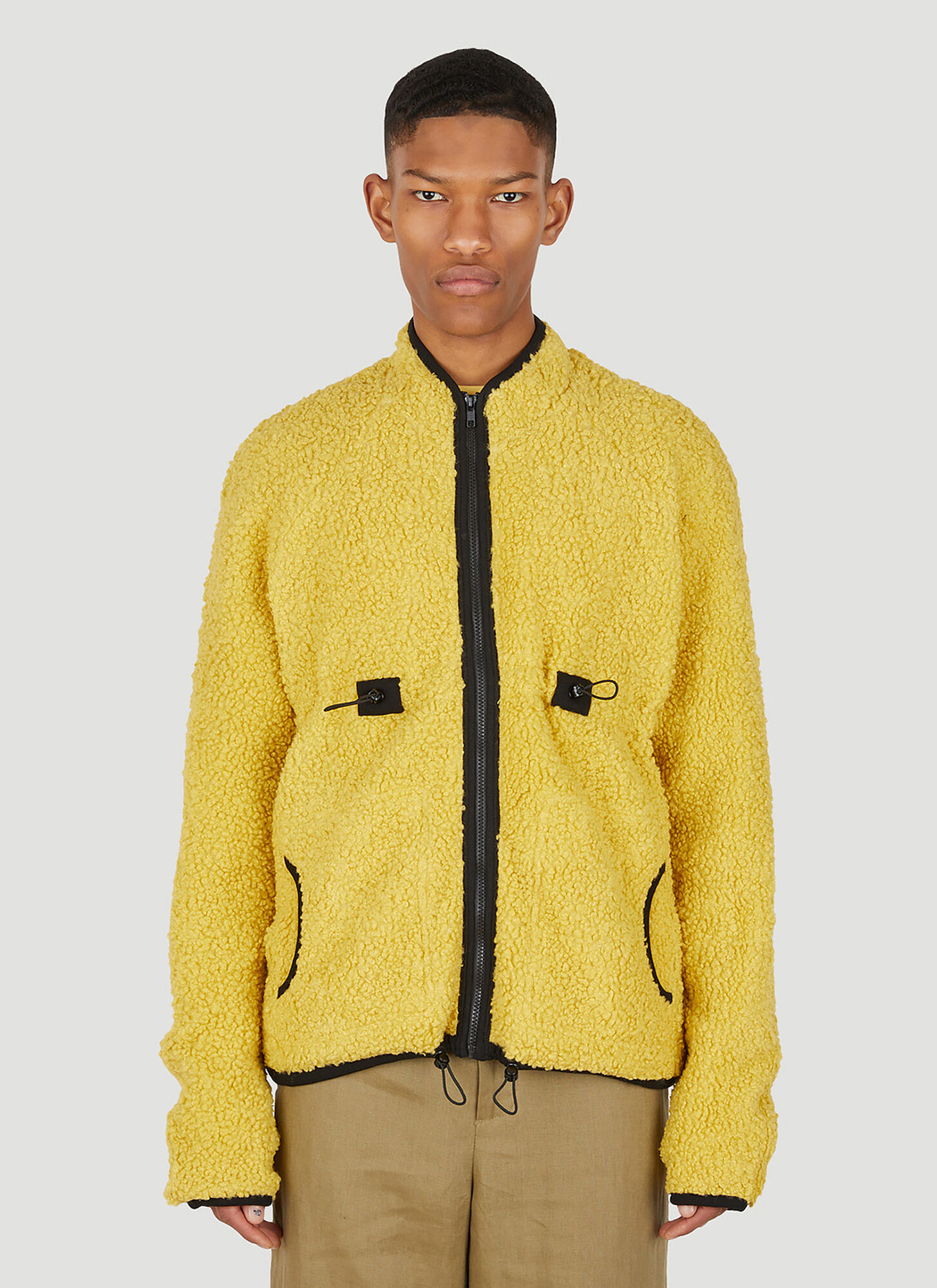 Wynn Hamlyn Zipper Fleece Sweatshirt In Yellow