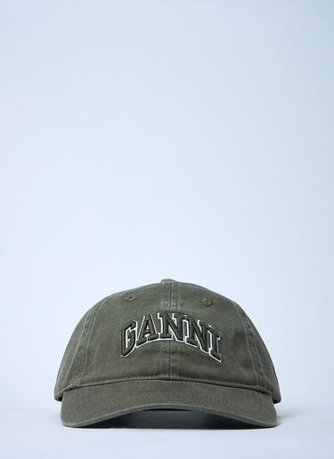 GANNI Logo Motif Baseball Cap Dark Grey gan0261042