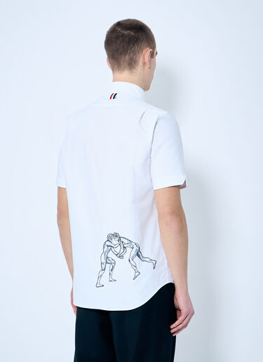 Thom Browne Embroidered Cording Shirt White thb0160010