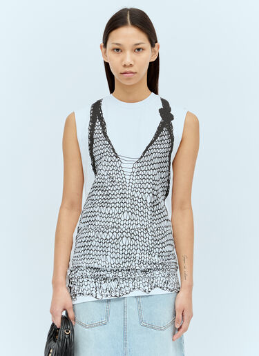 Sportmax Graphic Print Tank Top White spx0256010