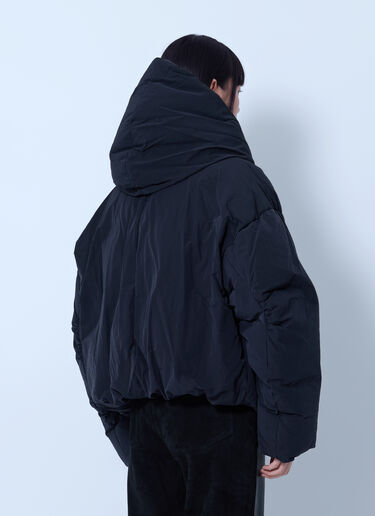 LN-CC® - Sportmax: Padded Jacket with Oversized Collar - Black Sportmax Padded Jacket with Oversized Collar Black spx0266003